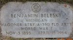 Benjamin Belesky's grave stone in a cemetery near Detroit. 